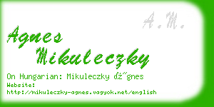 agnes mikuleczky business card